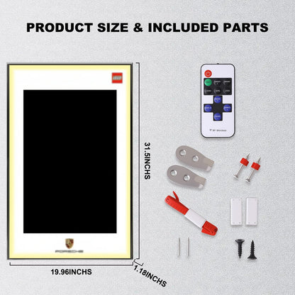Wall Display Frame For LEGO® TECHNIC™ Porsche 911 RSR 42096(Model Not Included)