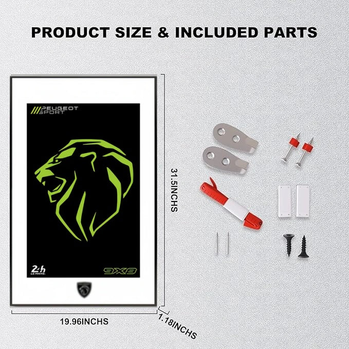 Wall Display Frame for LEGO® Technic™  42156 Peugeot 9X8 (Model Not Included)