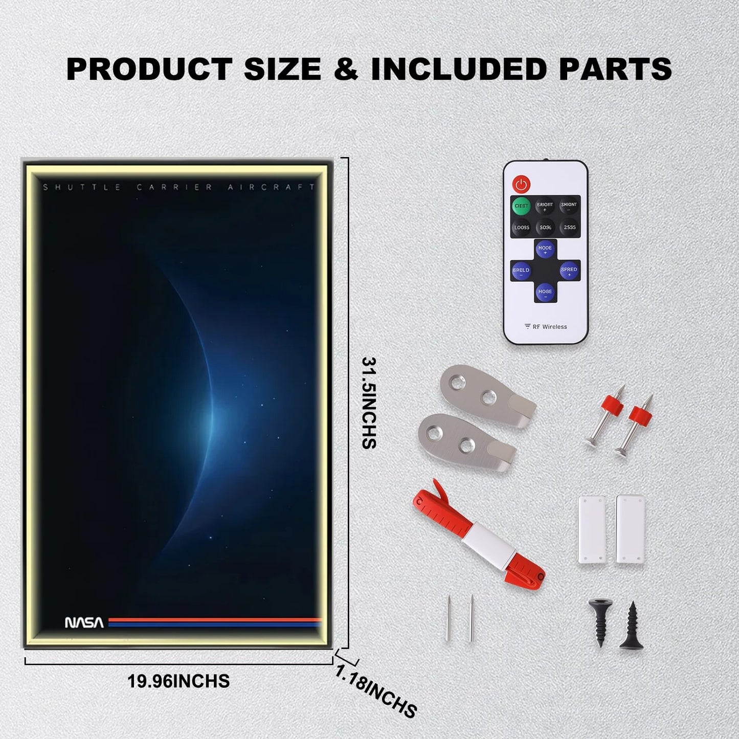 Wall Display Frame for LEGO® ICONS  Shuttle Carrier Aircraft 10360 (Model Not Included)