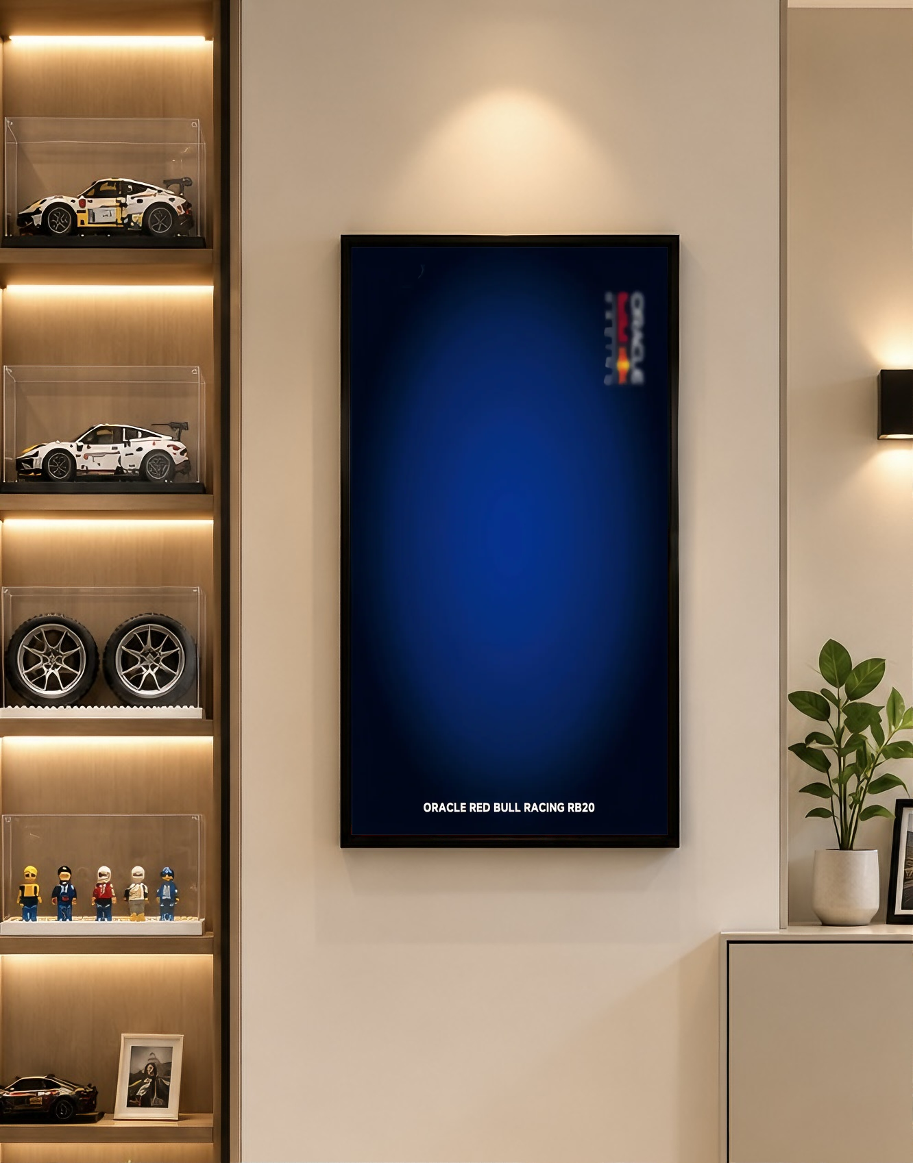Wall Display Frame For LEGO® TECHNIC™ ORACLE RED BULL RACING RB20 F1 CAR 42206(Model Not Included)