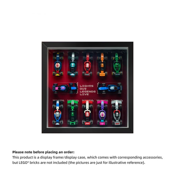 Display frame for LEGO® 71049 F1® Collectible Race Cars(Model Not Included)