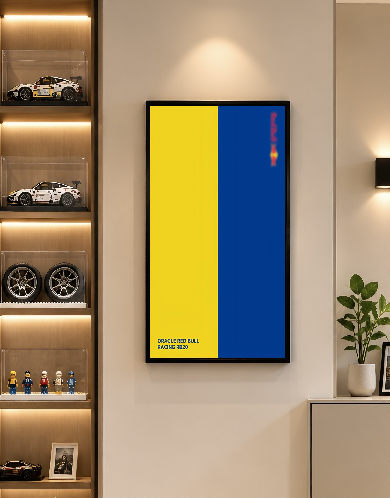 Wall Display Frame For LEGO® TECHNIC™ ORACLE RED BULL RACING RB20 F1 CAR 42206(Model Not Included)