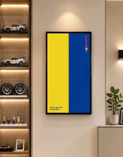 Wall Display Frame For LEGO® TECHNIC™ ORACLE RED BULL RACING RB20 F1 CAR 42206(Model Not Included)