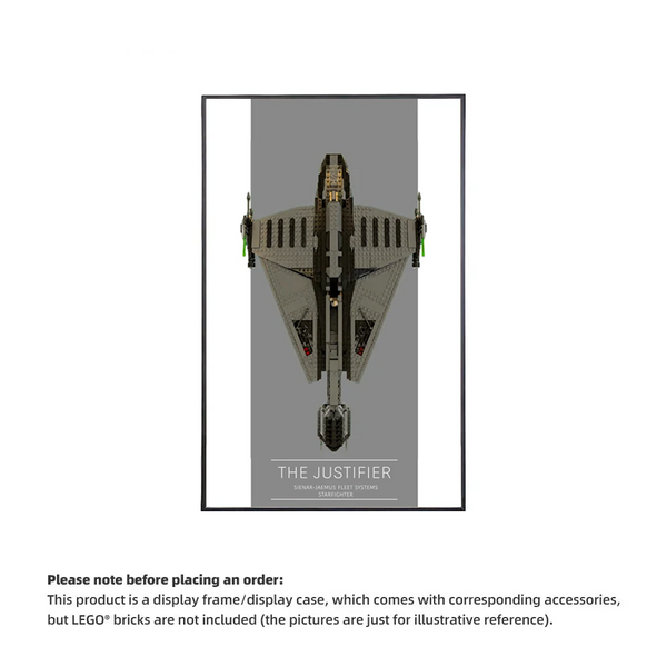 Wall Display Frame For  LEGO® STAR WARS 75323 The Justifier™(Model Not Included)