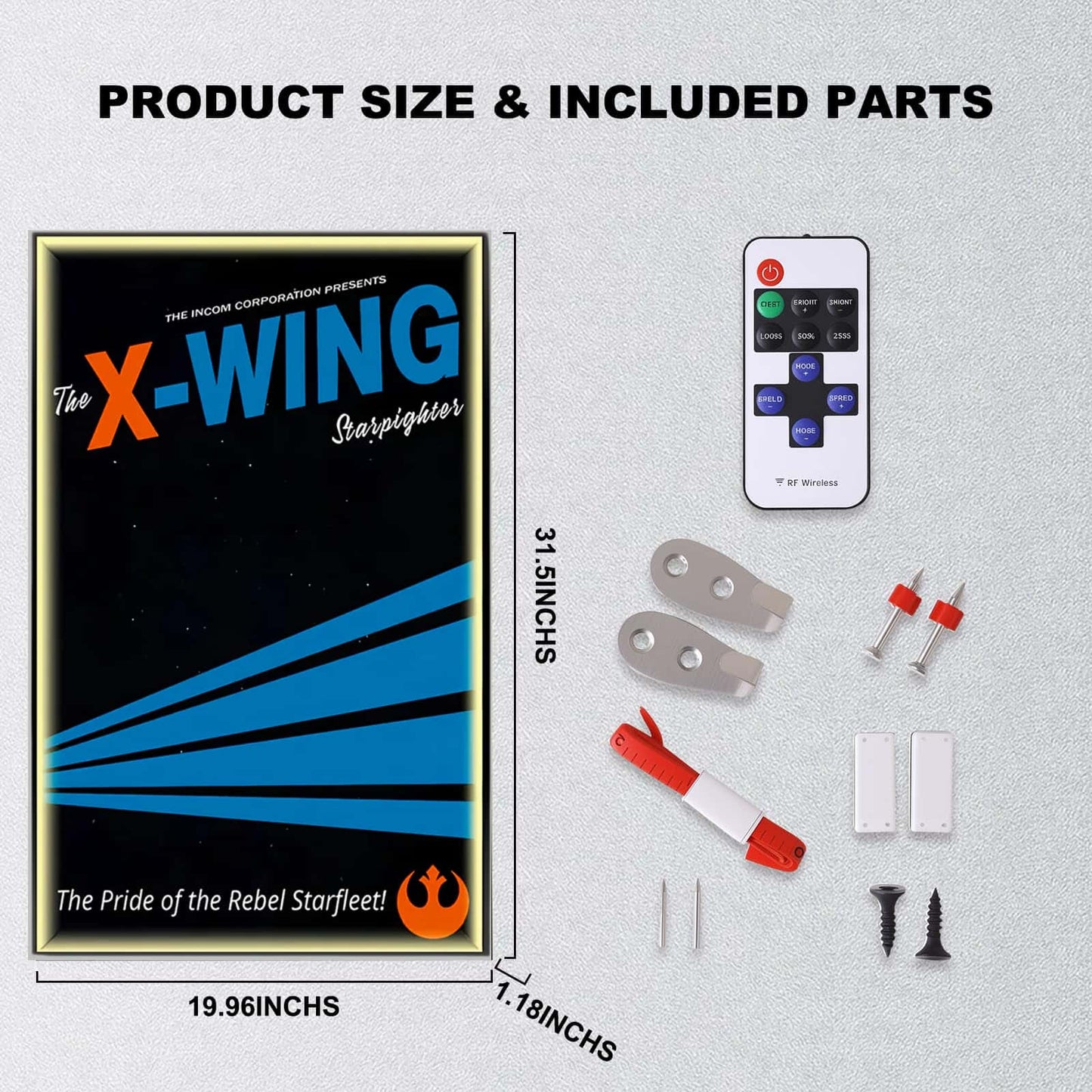 Wall Display Frame for LEGO® 75355 Star Wars™ X-Wing Starfighter™(Model Not Included)