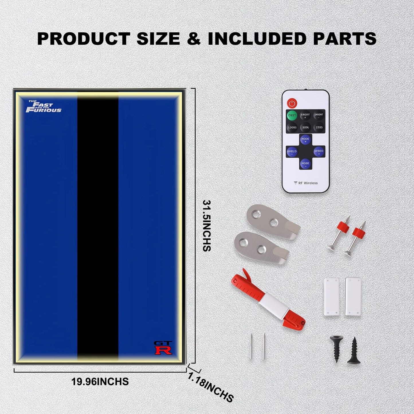 Wall Display Frame For LEGO® TECHNIC 42210 2 FAST 2 FURIOUS NISSAN SKYLINE GT-R (R34) CAR(Model Not Included)
