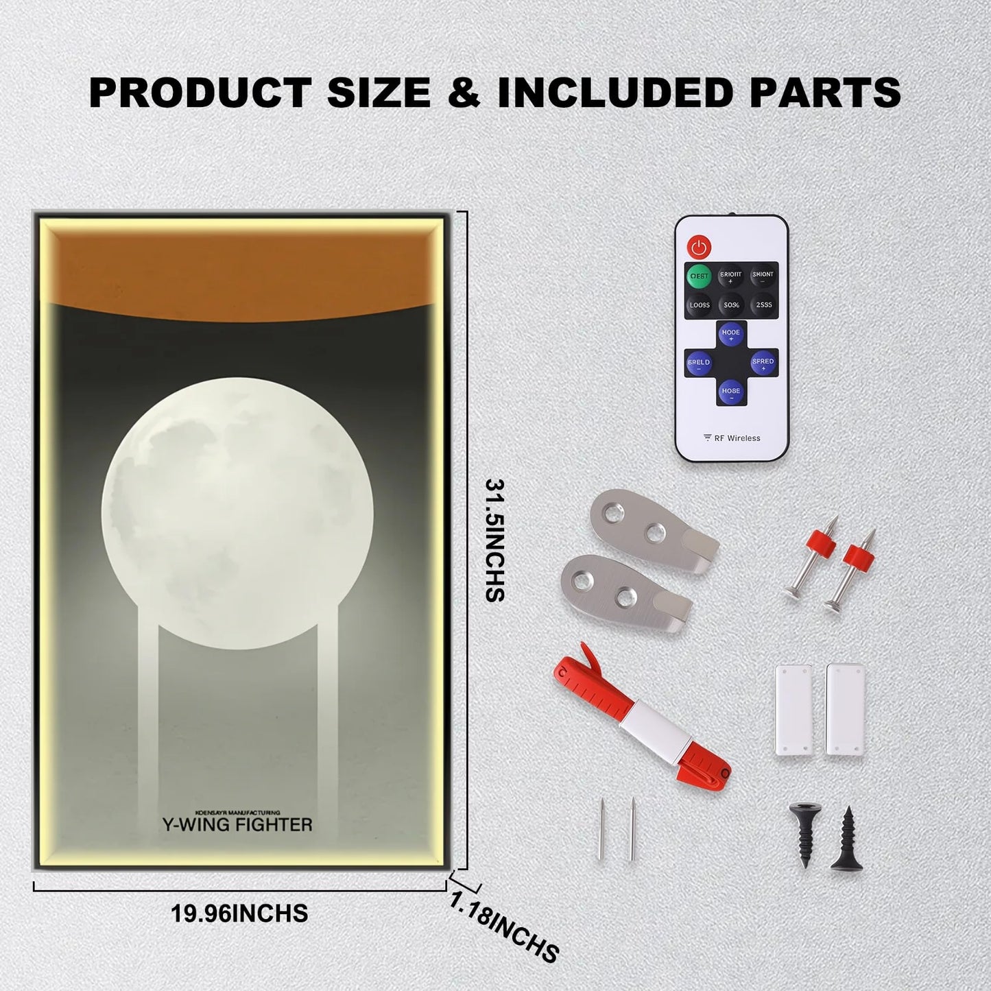 Wall Display Frame for LEGO® Star Wars 75181 Y-Wing Starfighter™(Model Not Included)