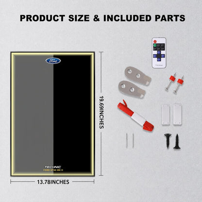 Wall Display Frame for LEGO® Technic™ 1966 Ford GT40 MKII Race Car Mid-Size Car 42223(Model Not Included)