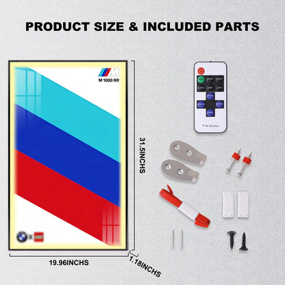 Wall Display Frame For LEGO® TECHNIC™ BMW M1000RR 42130(Model Not Included)