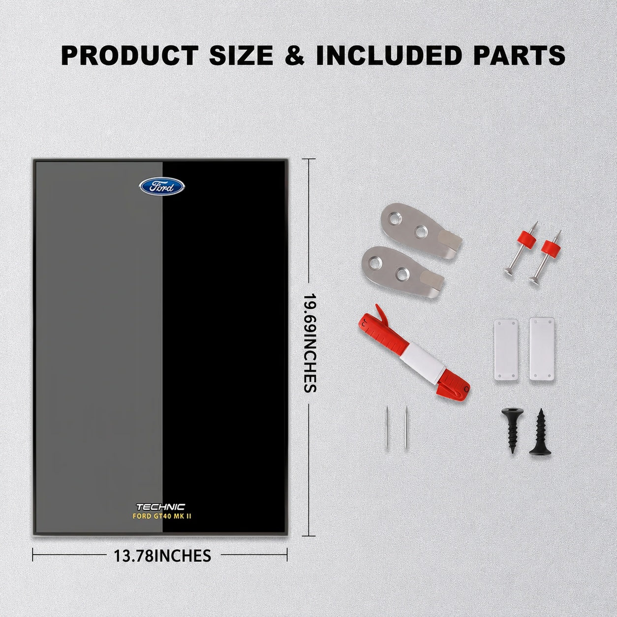 Wall Display Frame for LEGO® Technic™ 1966 Ford GT40 MKII Race Car Mid-Size Car 42223(Model Not Included)