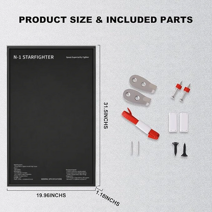 Wall Display Frame For LEGO® STAR WARS™ 75442 The Mandalorian's N1 Starfighter™ (Model Not Included)