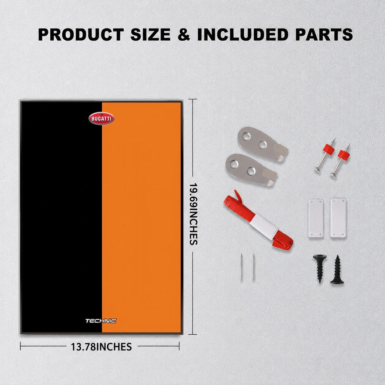 Wall Display Frame For LEGO® Technic™ Bugatti Chiron Pur Sport Hypercar Mid-Size Car 42222 (Model Not Included)
