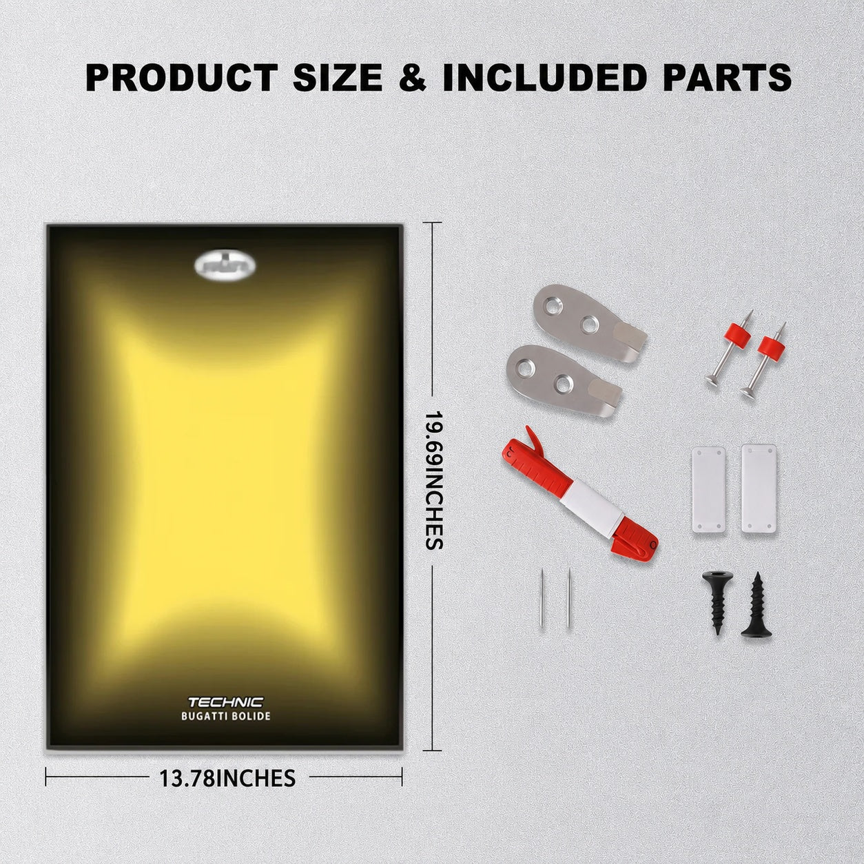 Wall Display Frame For LEGO® TECHNIC™ Bugtti Bolide Mid-Size CAR 42151(Model Not Included)