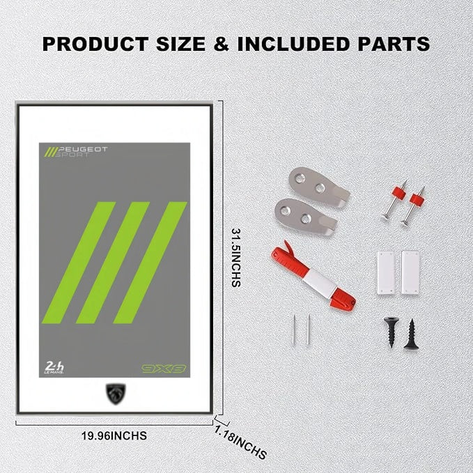 Wall Display Frame for LEGO® Technic™  42156 Peugeot 9X8 (Model Not Included)
