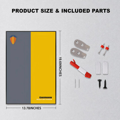 Wall Display Frame For  LEGO® TECHNIC™ Koenigsegg Jesko Absolut Grey Hypercar MID-SIZE CAR 42173 (Model Not Included)
