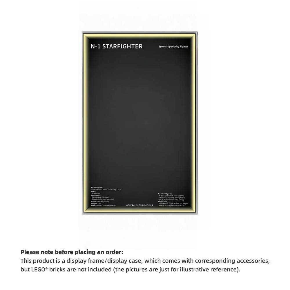 Wall Display Frame For LEGO® STAR WARS™ 75442 The Mandalorian's N1 Starfighter™ (Model Not Included)