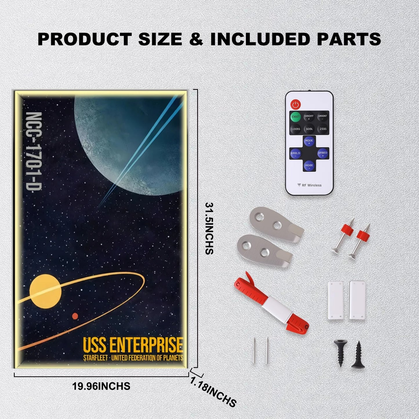 Wall Display frame for LEGO® ICONS Star Trek: U.S.S. Enterprise NCC-1701-D™ 10356(Model Not Included)