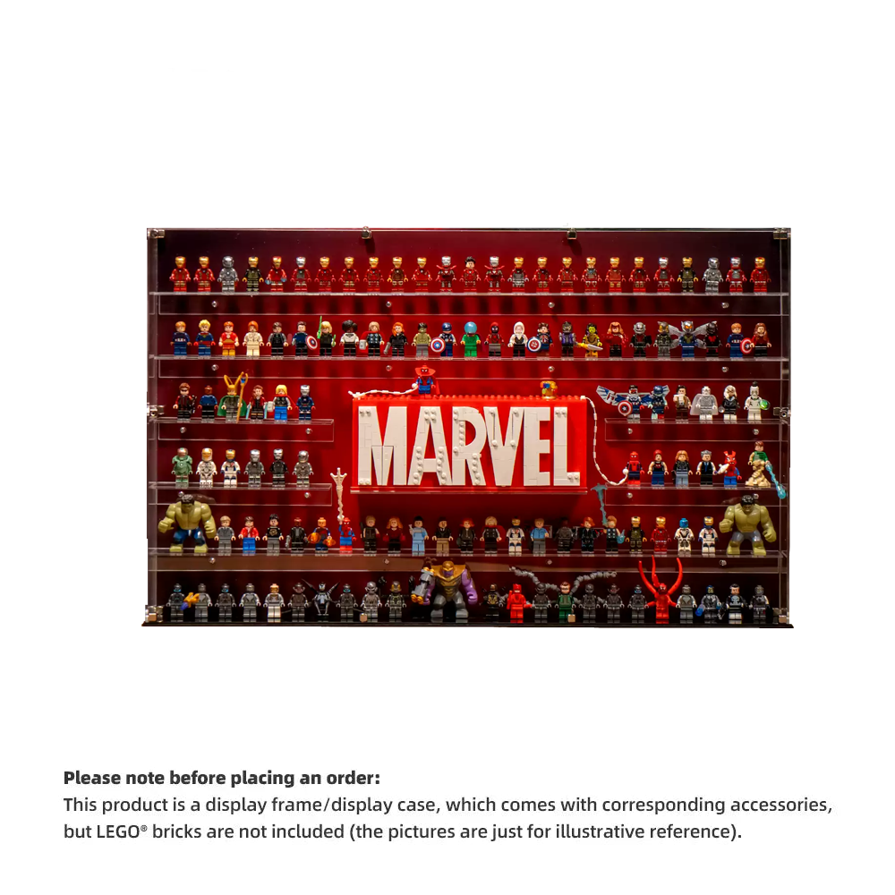 Display Case for LEGO Marvel Logo with Minifigure
