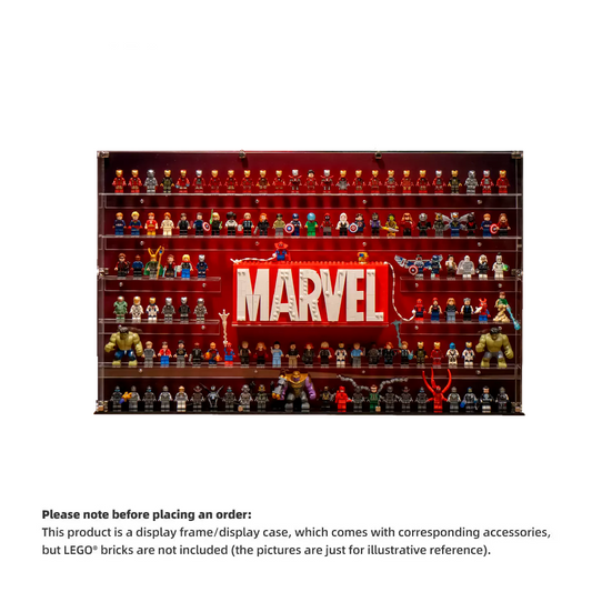 Display Case for LEGO Marvel Logo with Minifigure