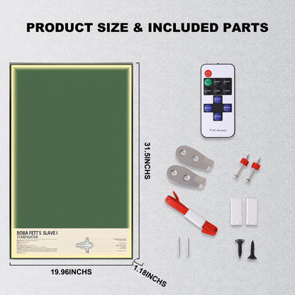 Wall Display frame for LEGO® STAR WARS™ 75060 Slave I(Model Not Included)