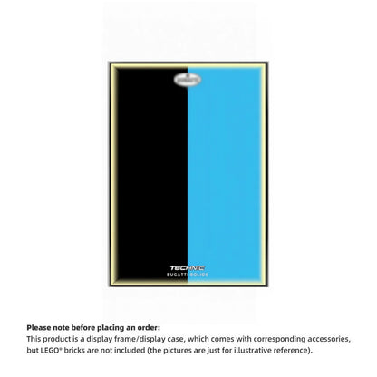 Wall Display Frame For LEGO® TECHNIC™ Bugatti Bolide Agile Blue Mid-Size Car 42162 (Model Not Included)