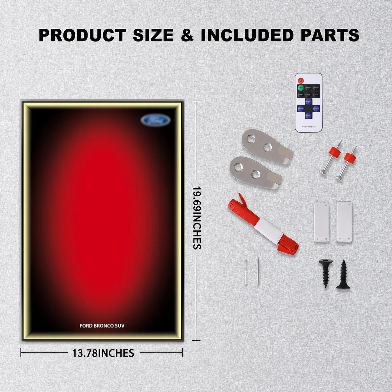 Wall Display Frame For LEGO® Technic™ Ford Bronco® SUV Mid-Size Car 42213(Model Not Included)