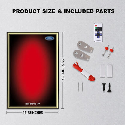 Wall Display Frame For LEGO® Technic™ Ford Bronco® SUV Mid-Size Car 42213(Model Not Included)