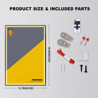 Wall Display Frame For  LEGO® TECHNIC™ Koenigsegg Jesko Absolut Grey Hypercar MID-SIZE CAR 42173 (Model Not Included)