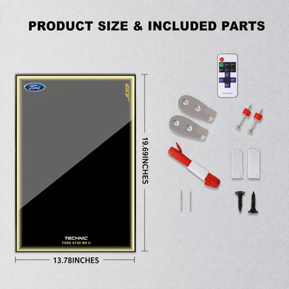 Wall Display Frame for LEGO® Technic™ 1966 Ford GT40 MKII Race Car Mid-Size Car 42223(Model Not Included)