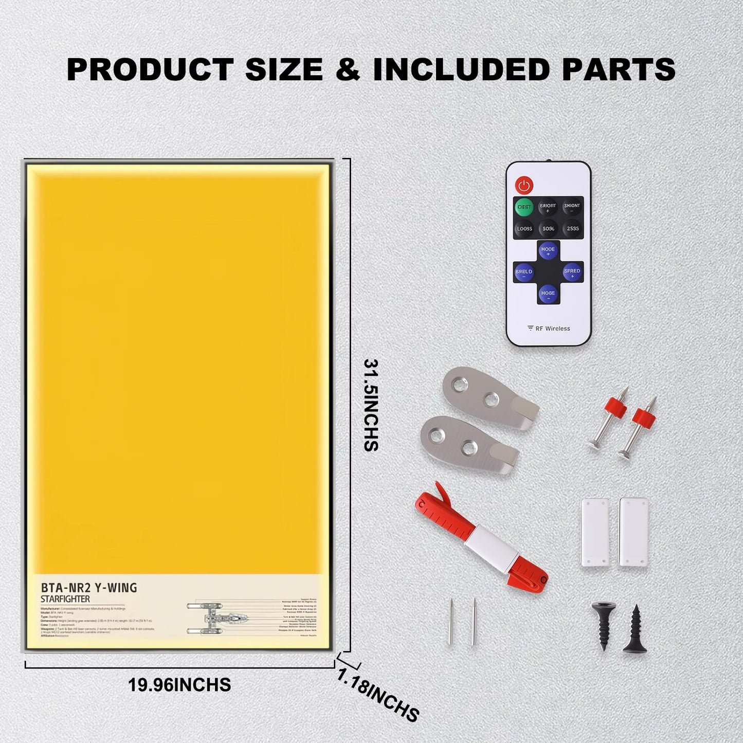 Wall Display Frame for LEGO® Star Wars 75181 Y-Wing Starfighter™(Model Not Included)