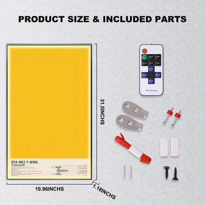 Wall Display Frame for LEGO® Star Wars 75181 Y-Wing Starfighter™(Model Not Included)