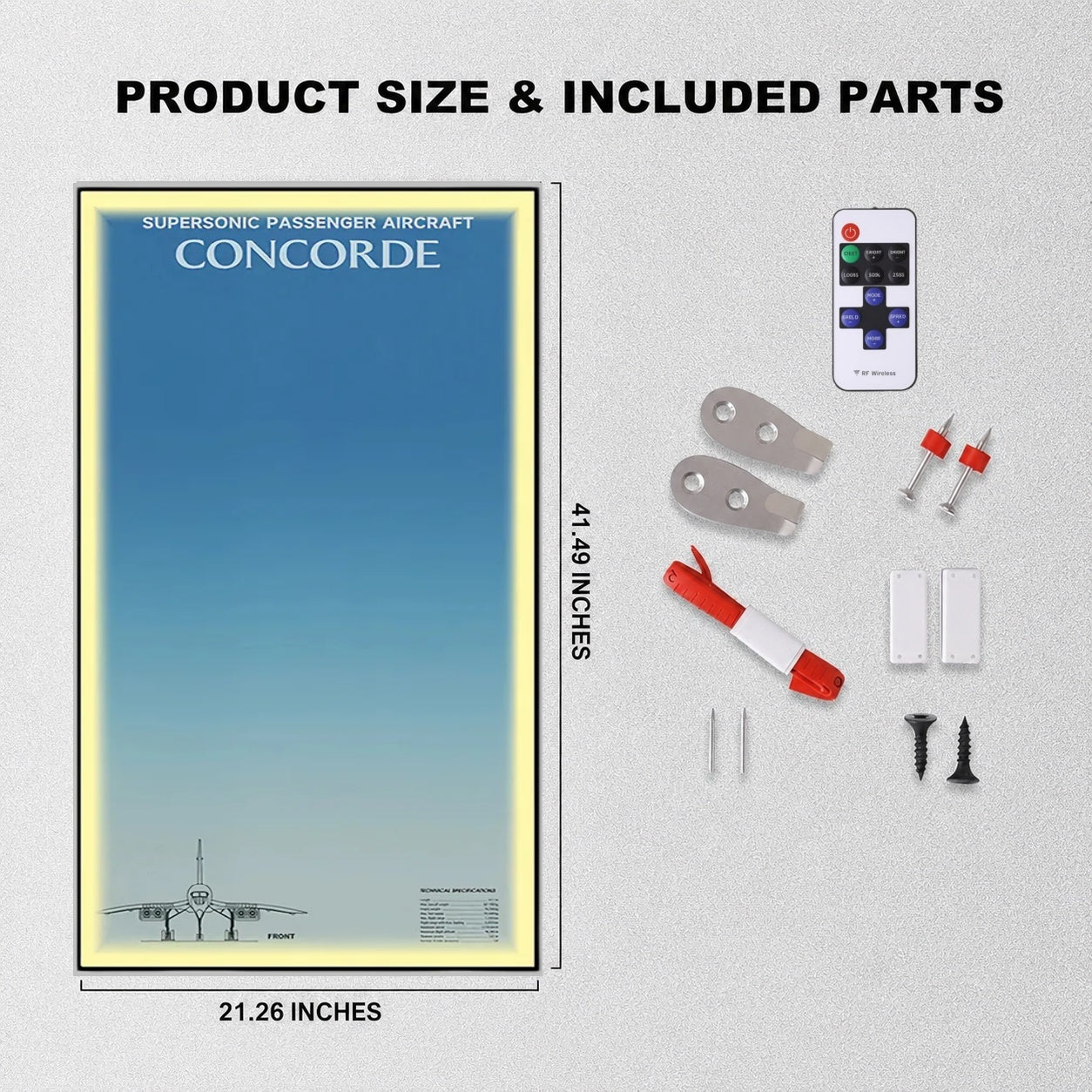 Wall Display Frames for LEGO® ICONS Concorde 10318(Model Not Included)