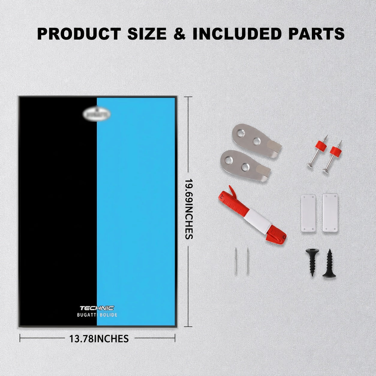 Wall Display Frame For LEGO® TECHNIC™ Bugatti Bolide Agile Blue Mid-Size Car 42162 (Model Not Included)