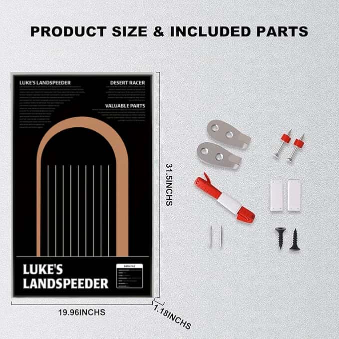 Wall Display Frame for LEGO® Star Wars 75341 Luke Skywalker’s Landspeeder™(Model Not Included)