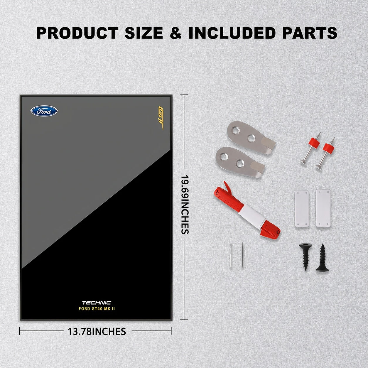 Wall Display Frame for LEGO® Technic™ 1966 Ford GT40 MKII Race Car Mid-Size Car 42223(Model Not Included)