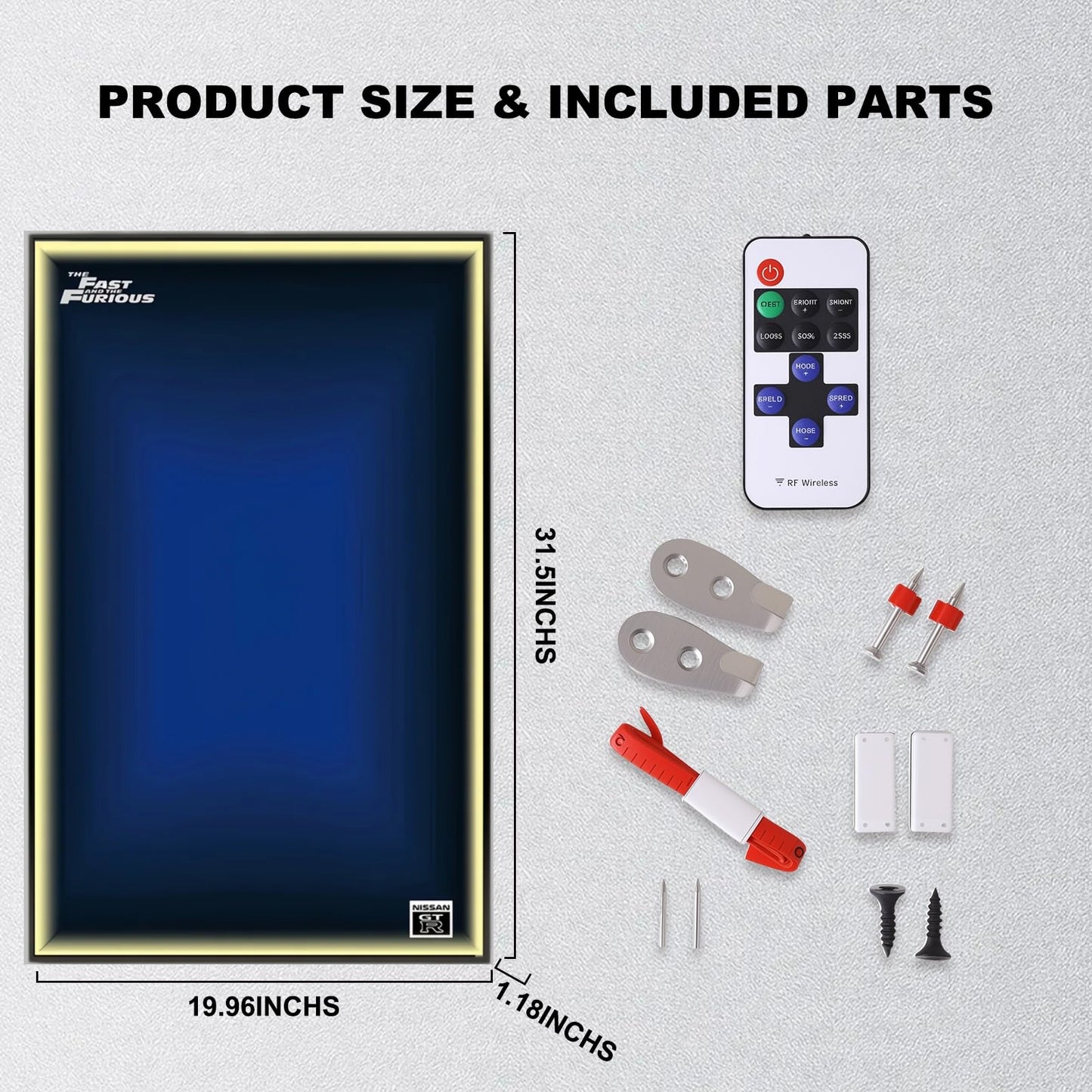 Wall Display Frame For LEGO® TECHNIC 42210 2 FAST 2 FURIOUS NISSAN SKYLINE GT-R (R34) CAR(Model Not Included)