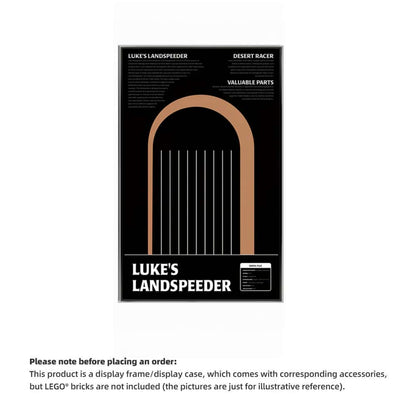 Wall Display Frame for LEGO® Star Wars 75341 Luke Skywalker’s Landspeeder™(Model Not Included)