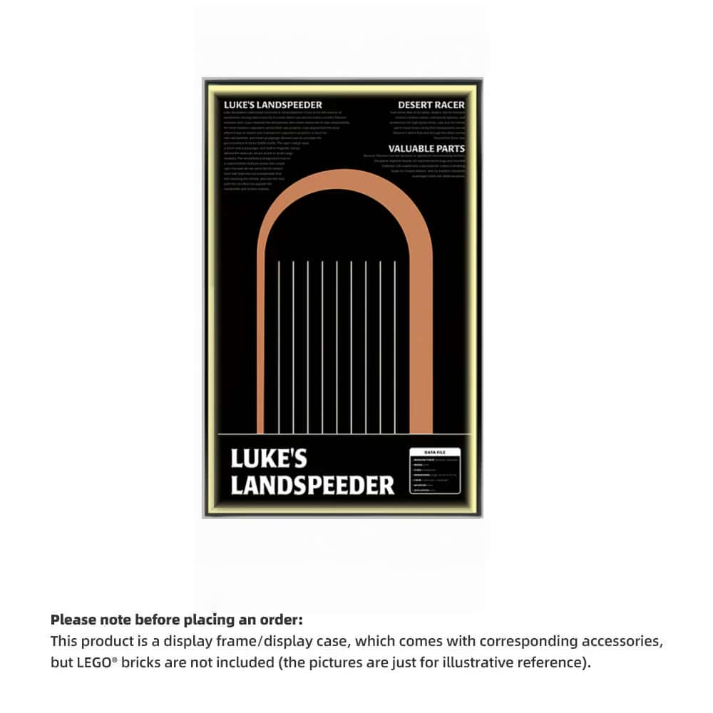 Wall Display Frame for LEGO® Star Wars 75341 Luke Skywalker’s Landspeeder™(Model Not Included)
