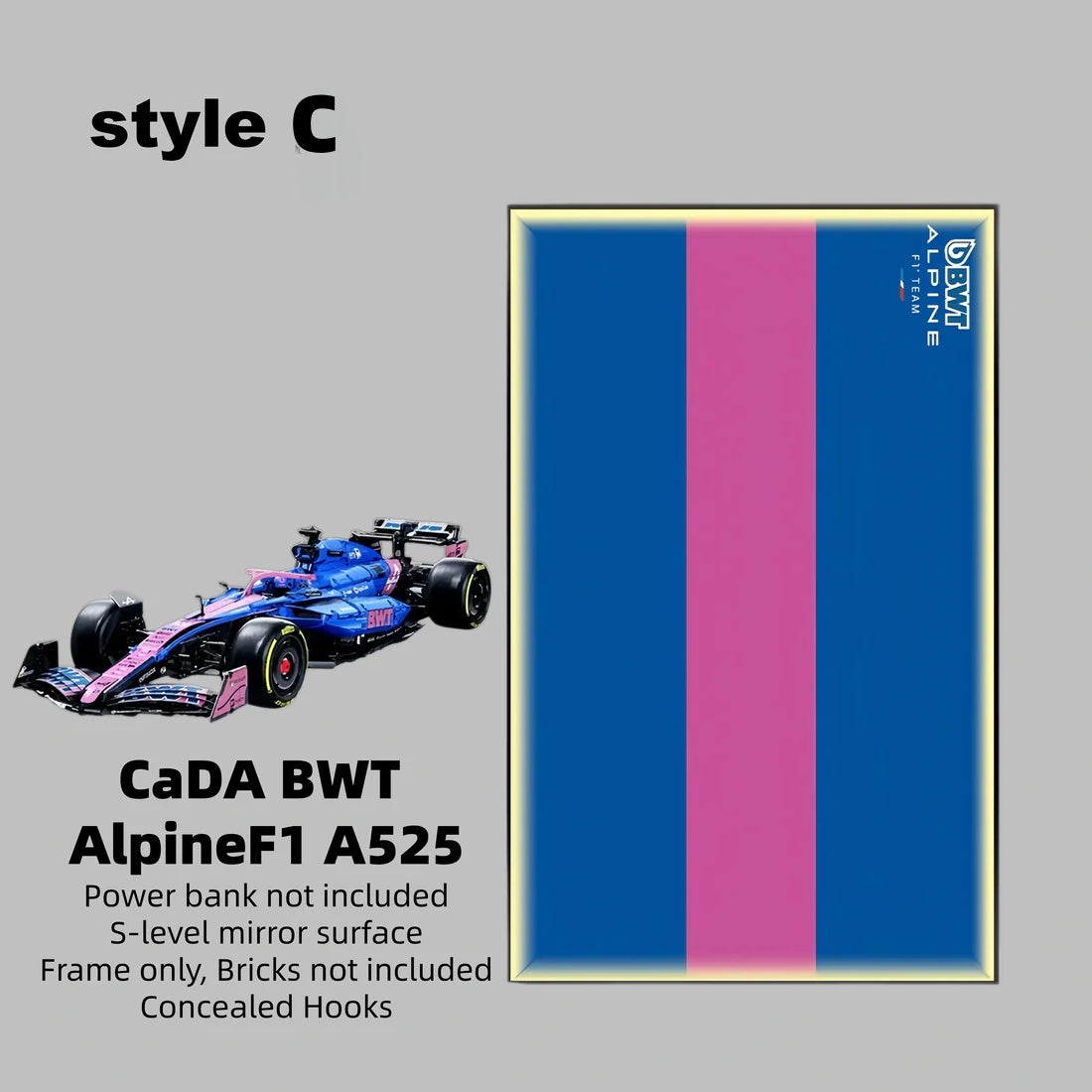 Wall Display Frame For CaDA BWT Alpine F1 A525(Model Not Included)