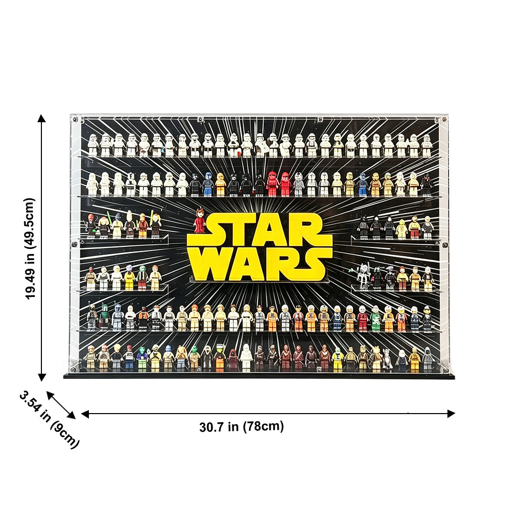 Display Case for LEGO® Star Wars™ – Compatible with Minifigures & Brick-Built Logo (Set 75407)