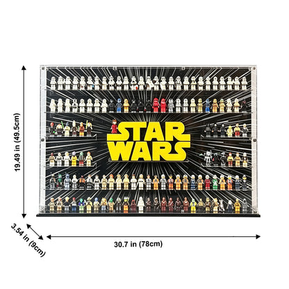 Display Case for LEGO® Star Wars™ – Compatible with Minifigures & Brick-Built Logo (Set 75407)