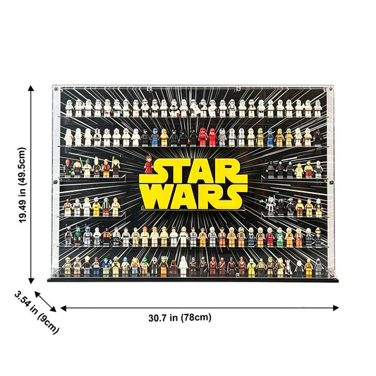 Display Case for LEGO® Star Wars™ – Compatible with Minifigures & Brick-Built Logo (Set 75407)