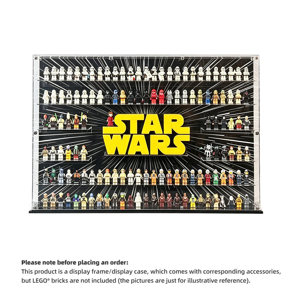 Display Case for LEGO® Star Wars™ – Compatible with Minifigures & Brick-Built Logo (Set 75407)
