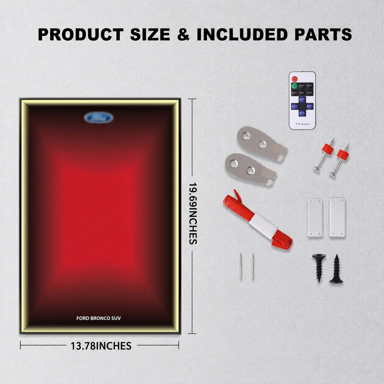 Wall Display Frame For LEGO® Technic™ Ford Bronco® SUV Mid-Size Car 42213(Model Not Included)