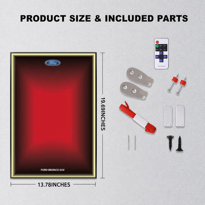Wall Display Frame For LEGO® Technic™ Ford Bronco® SUV Mid-Size Car 42213(Model Not Included)