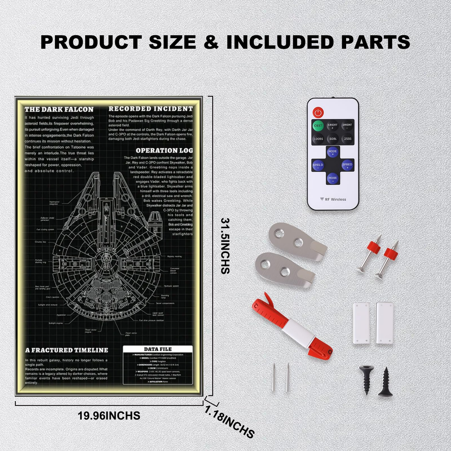 Display frame for LEGO® STAR WARS™ Dark Millennium Falcon 75389(Model Not Included)