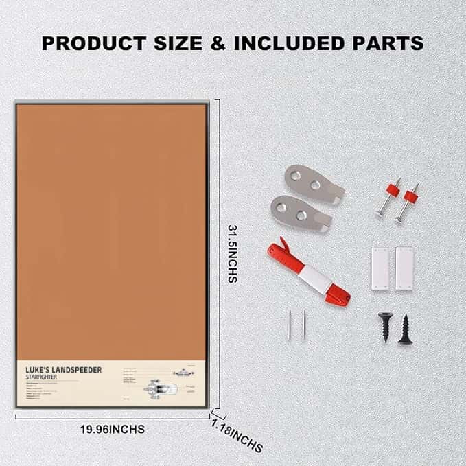 Wall Display Frame for LEGO® Star Wars 75341 Luke Skywalker’s Landspeeder™(Model Not Included)