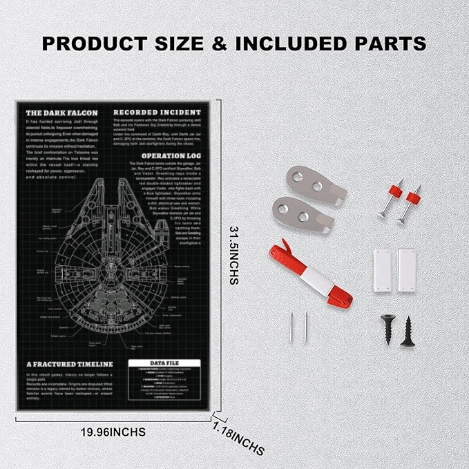 Display frame for LEGO® STAR WARS™ Dark Millennium Falcon 75389(Model Not Included)