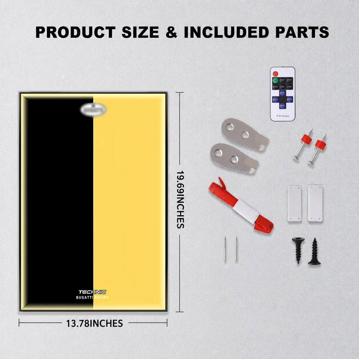 Wall Display Frame For LEGO® TECHNIC™ Bugtti Bolide Mid-Size CAR 42151(Model Not Included)