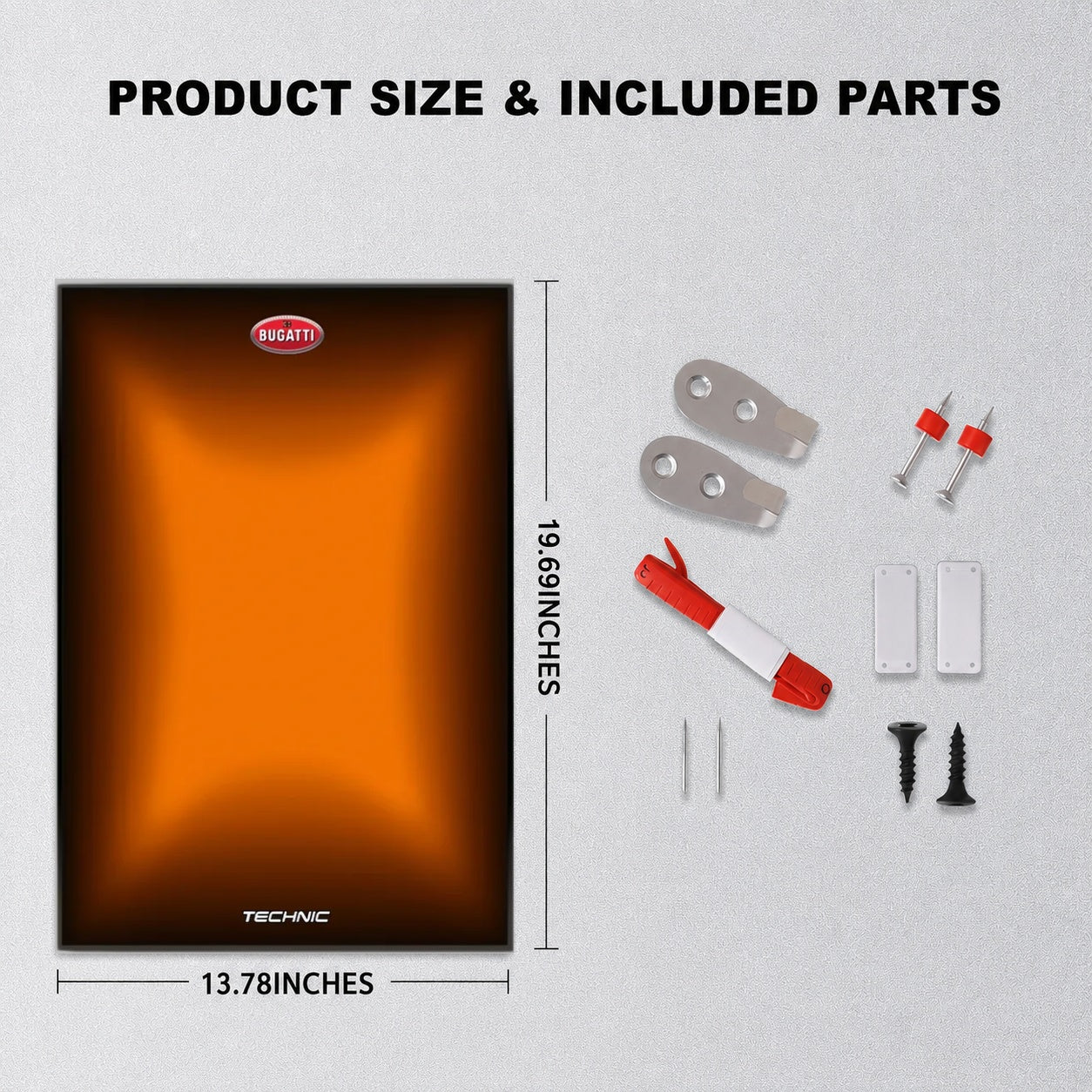 Wall Display Frame For LEGO® Technic™ Bugatti Chiron Pur Sport Hypercar Mid-Size Car 42222 (Model Not Included)